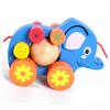 COOLHIYA Cartoon Elephant Pull String with Rimmed Wheels Creative Walker for Enhances Practical Skills and Interaction Fun Animal Pulling Cart for Playing view 3