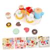 Gogogmee Wooden Pretend Play Afternoon Tea for Realistic Dessert Miniature Furniture Safe Educational Pretend Food Accessories for Encourages Creativity and Social Skills view 4