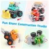 Baby Boy Toys Cars, Push and Go Cars for Kids, Friction Powered Stunt Trucks, 4PCS Construction Vehicles Baby Toys for 2 3 4 5 Years Old Boys Girls, Birthday for Toddler Age 2-3 view 2