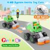 Baby Boy Toys Cars, Push and Go Cars for Kids, Friction Powered Stunt Trucks, 4PCS Construction Vehicles Baby Toys for 2 3 4 5 Years Old Boys Girls, Birthday for Toddler Age 2-3 view 3