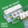 4PCS Mahjong Tile Rack & Pusher with Monochrome Doodle Art Overlapping Rectangular Cards Abstract Mahjong Bag, Clear Acrylic All-in-One Tile Racks with Built-in Push Rods for American Mahjong Sets view 3