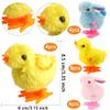 Cotiny 20 Pcs Easter Wind Up Chick and Bunny Toys Plush Jumping Rabbit and Chick Colorful Wind-up Easter for Basket Stuffers Party Favors Classroom Prizes view 2