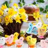 Cotiny 20 Pcs Easter Wind Up Chick and Bunny Toys Plush Jumping Rabbit and Chick Colorful Wind-up Easter for Basket Stuffers Party Favors Classroom Prizes view 4
