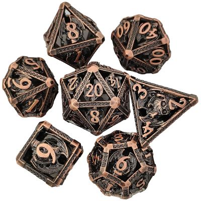 7PCS Dungeons and Dragons Metal Dice Set Polyhedral Dice with Storage Bag for RPG, DND, Pathfinder, Tabletop Gaming Accessories