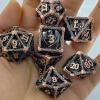 7PCS Dungeons and Dragons Metal Dice Set Polyhedral Dice with Storage Bag for RPG, DND, Pathfinder, Tabletop Gaming Accessories view 3