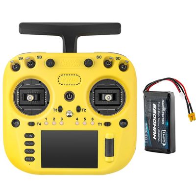 Radiomaster TX15 16ch 3.5inch IPS Touchscreen V5.0 Hall Gimbals Radio Controller ExpressLRS Built-in Gyro Microphone (Yellow Mode 2 with 6200Mah)