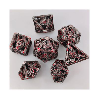 7PCS Metal Dice Set for DND Role Playing Games Polyhedral with D20 D12 D10 D8 D6 D4 for Dungeons and Dragons RPG Tabletop Gaming