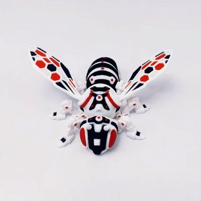 3D Animali 3D Stampe Ape Meccanica Completamente Articolata per Casa Ufficio Scrivania Esecutiva Decorazione-Red White