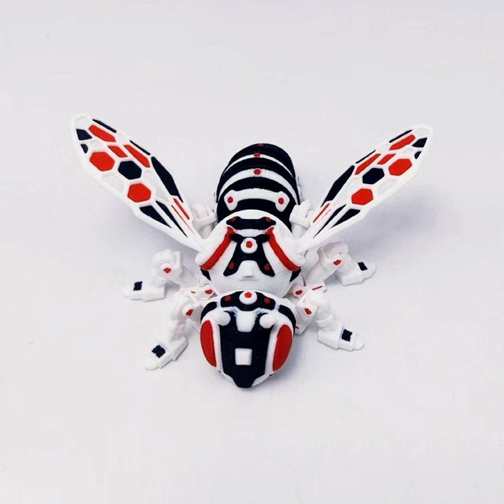 3D Animali 3D Stampe Ape Meccanica Completamente Articolata per Casa Ufficio Scrivania Esecutiva Decorazione-Red White