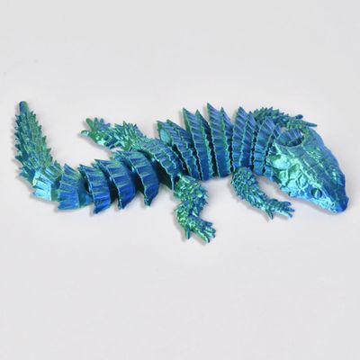 3D Animals 3D Prints Simulated Lizard Articulated Flexible for Home Office Decompression Decor Executive Desk Toys-Laser Green