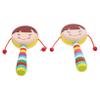 Gogogmee 2Pcs Portable Wooden Rattle Handheld Shaking Instruments for Hand Flexibility Natural Wood Material with Soothing Rattling Sounds Lightweight Educational for Early Random Color view 1