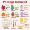 Beberolen Wooden Play Cutting Fruits Toy Food and Wooden Tea Sets for Toddlers 3-5 view 3