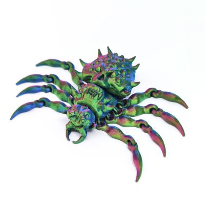 3D Printed Stuff 3D Printed Fidget Ghost Spider for Halloween Home Office Bookshelf Executive Desk Decoration -Colorful