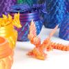 3D Printed Dragons 3D Printer Toys Dragon with Wings and Egg Fully Articulated for Home Office Decompression Decor Executive Desk Toys-Laser Blue view 2