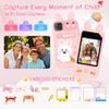 Kids Smart Phone Toy - Toddler Cell Phone 2.8" Touchscreen Dual Camera with 20 Puzzle Games, Safe No WiFi for Kids 3-6, Educational Play Phone, Durable for 5 Year Old Boys Girls (Pink) view 2