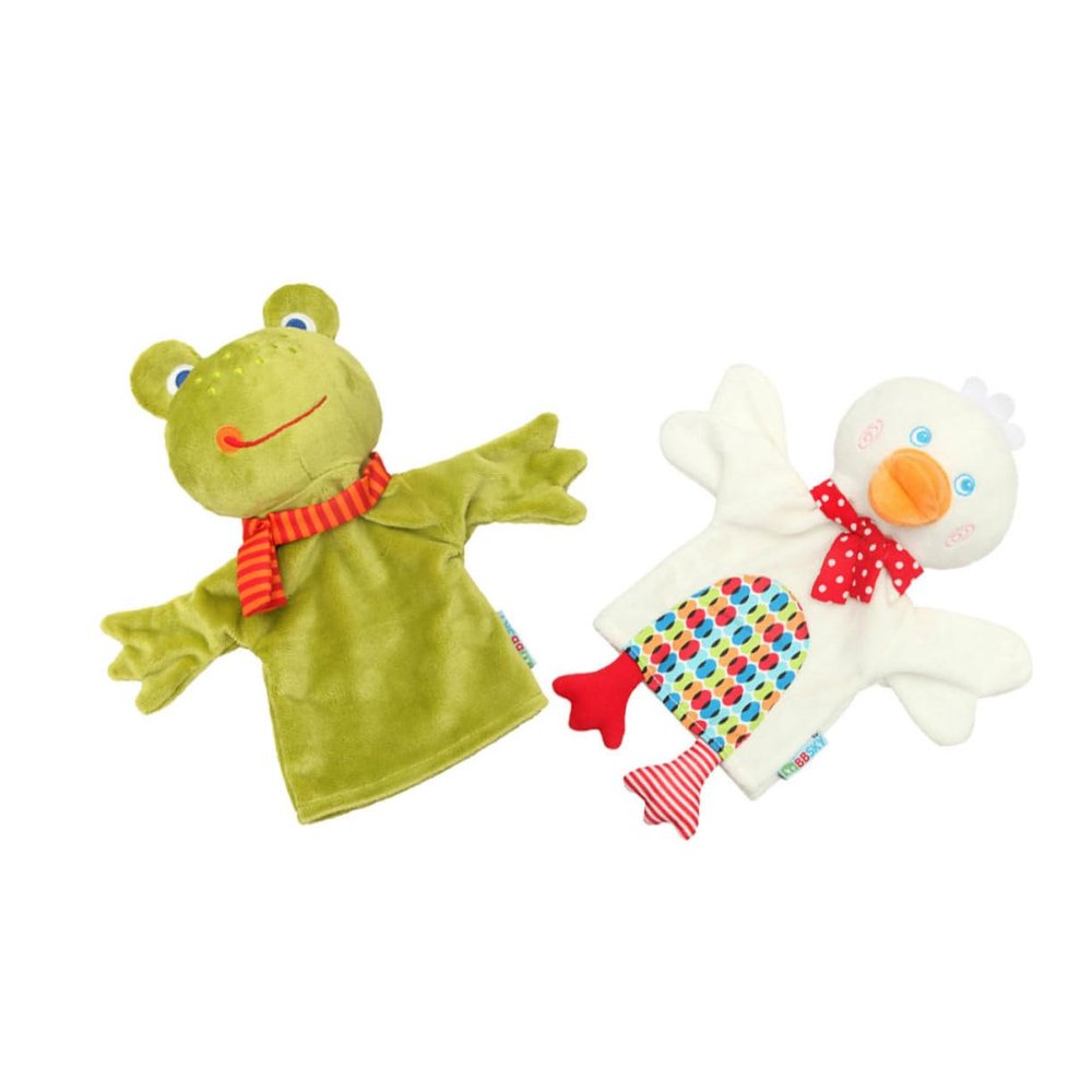 BRIGHTFUFU 2pcs Hand Puppets Cute Cartoon Animal Cloth Dolls for Interactive Storytelling Role Play Educational for Preschoolers