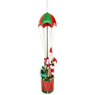 Cosy Home Parachute Santa LED Parachute, Red/Green, 25 x 20 x 60 cm, 2 AA Batteries