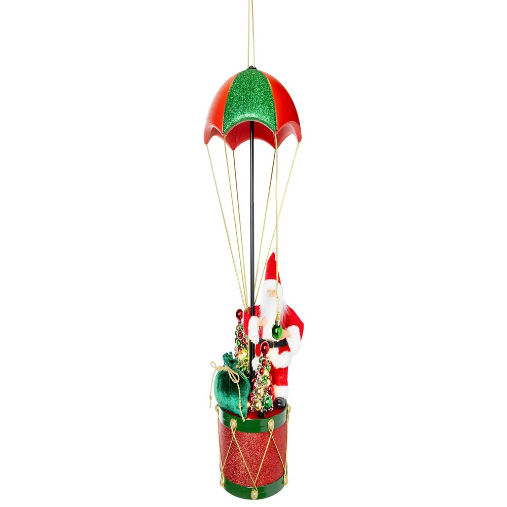 Cosy Home Parachute Santa LED Parachute, Red/Green, 25 x 20 x 60 cm, 2 AA Batteries