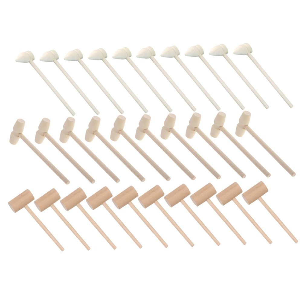 Gogogmee 30PCS Mini Wood Mallets for Sturdy Lightweight Wooden Hammers with Smooth Surface Portable Cake Mallets for Birthday and S Play Educational Tools for Boys