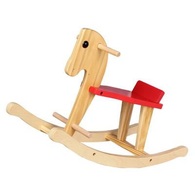 COOLHIYA Wooden Rocking Horse Chair for Animal Shaped with Handrails Safe Little Rocking Chair for Boys and Educational Household Hobbyhorse