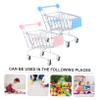 BRIGHTFUFU 2pcs Mini Trolley Creative Supermarket Handcart Models Cute Desktop Storage Cart for Pens Cosmetics and Gadgets Pink and Sky Blue Miniature Shopping Cart Ornaments view 2