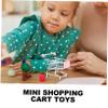 BRIGHTFUFU 2pcs Mini Trolley Creative Supermarket Handcart Models Cute Desktop Storage Cart for Pens Cosmetics and Gadgets Pink and Sky Blue Miniature Shopping Cart Ornaments view 3