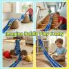 Flex Track 15ft for Kids, Build-Your-Own Creative Race Track Set, Bold Blue & White with Toy Cars & Parts view 2