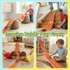 Flexible Race Car Track 15ft for Kids, Creative Build-Your-Own Track, Vibrant Orange & White with Accessories view 2
