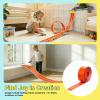 Flexible Race Car Track 15ft for Kids, Creative Build-Your-Own Track, Vibrant Orange & White with Accessories view 3