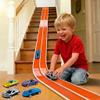 Flexible Race Car Track 15ft for Kids, Creative Build-Your-Own Track, Vibrant Orange & White with Accessories view 4