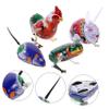 Gogogmee 4pcs Wind-up Animal Iron Clockwork Jumping Action for Boys and Random Color Frog Rooster Bunny Rodent Random Color view 2