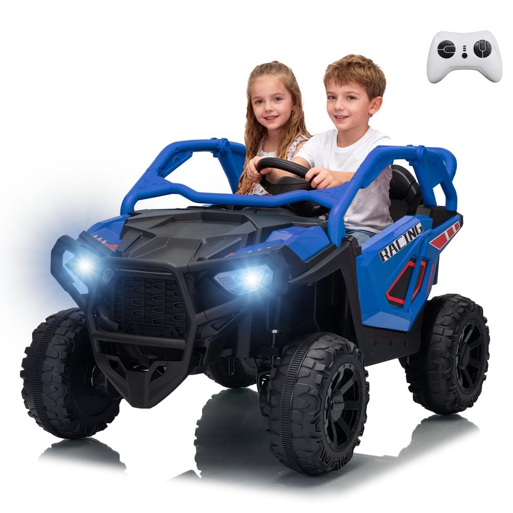 24V 10Ah/7Ah 2 Seater Ride on Car Truck, BLISSRIDE 4WD/2WD Switchable Kids UTV w/20 Spacious Seat, 4x200W Power Motor, 2.4G Remote, Bluetooth, 24V Ride on Toys for Big Kids Boys Girls(Blue)