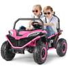 ELEMARA 2 Seater XL Ride on Toy for Big Kids,12V 10AH 4WD Ride on CarElectric Vehicle Up to 4.5 MPH w/Remote Control, Bluetooth Music, LED Lights3 Speeds for Boys Girls GiftPink view 1