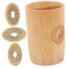 Gogogmee Divination Tube with Polished Copper Coins Wear-Resistant Feng Shui Game Prop for Buddhist Fortune Telling Chinese-Style Bucket Tool for Interactive Spiritual Play view 1