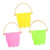 Gogogmee 3pcs Mini Plastic Sand Buckets Bright Lightweight Beach for Boys Outdoor Recreation Sand (3pcs, Large Buckets, Random Colors) Random Color view 1