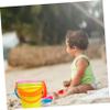 Gogogmee 3pcs Mini Plastic Sand Buckets Bright Lightweight Beach for Boys Outdoor Recreation Sand (3pcs, Large Buckets, Random Colors) Random Color view 2