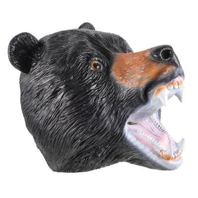 BRIGHTFUFU Realistic Black Bear Halloween Mask Soft Party Costume Accessory Lightweight Bear Headwear for Cosplay and Themed Events