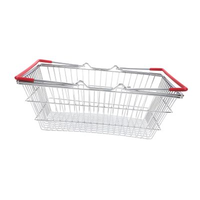HAKIDZEL Mini Iron Shopping Basket for Handles Small Grocery Organizer Bin for Fruits Veggies Snacks Lightweight Basket for Pretend Play and Storage