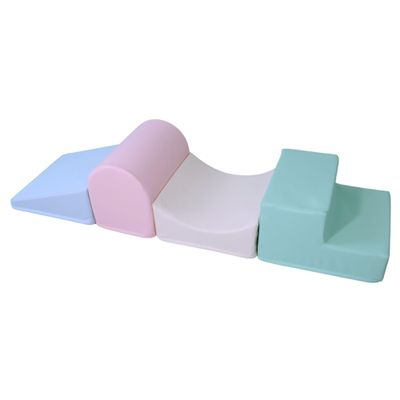 KIDKII 4 Piece Set Soft Play Original Foam Blocks for Toddlers Home Play Gym, Kids Climber, Baby Indoor Activity Crawl Playset, Pastel