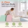 KIDKII 4 Piece Set Soft Play Original Foam Blocks for Toddlers Home Play Gym, Kids Climber, Baby Indoor Activity Crawl Playset, Pastel view 2