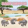 Archie McPhee Baby Hippos  Set of 3 Mini Soft Vinyl Hippo Figurines, Collectible Animal Toys, 1.752.25 Inch view 2