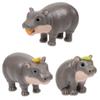 Archie McPhee Baby Hippos  Set of 3 Mini Soft Vinyl Hippo Figurines, Collectible Animal Toys, 1.752.25 Inch view 4