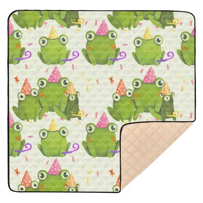 FUGIDOG Green Frogs Baby Play Mats for Floor 50x50 inch Waterproof Anti-Slip Playpen Mat Soft Nursery Area for Infant Kids and Toddler Crawling