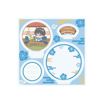 Gintama x Sanrio Characters 02 Shinhachi Shimura x Kurokuropi [Collaboration Illustration] Acrylic Stand Plate