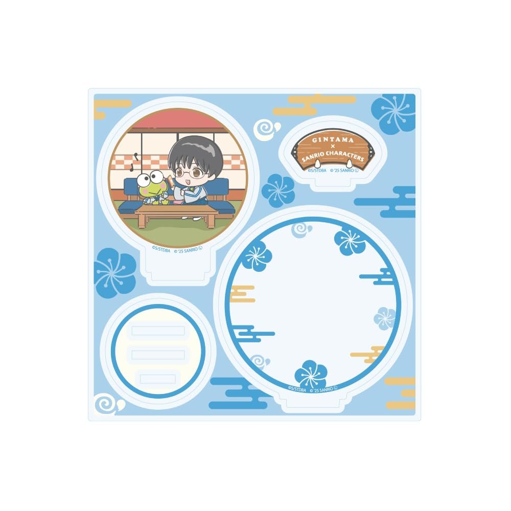 Gintama x Sanrio Characters 02 Shinhachi Shimura x Kurokuropi [Collaboration Illustration] Acrylic Stand Plate