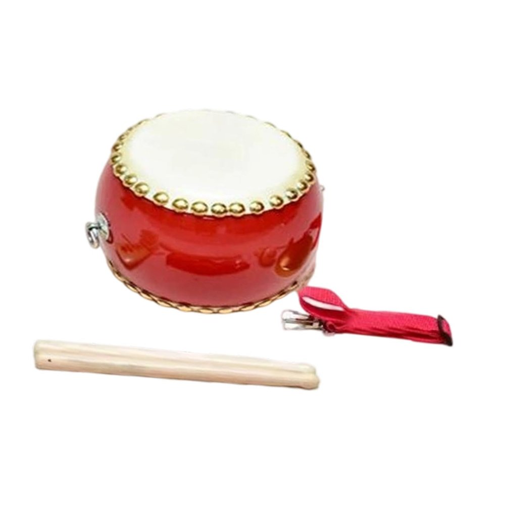 CoudarTitie Wooden Hand Drum Set Percussion Toy with Adjustable Strap Bongos Chinese Waist Drum Musical Instrument for Early Education