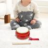 CoudarTitie Wooden Hand Drum Set Percussion Toy with Adjustable Strap Bongos Chinese Waist Drum Musical Instrument for Early Education view 2