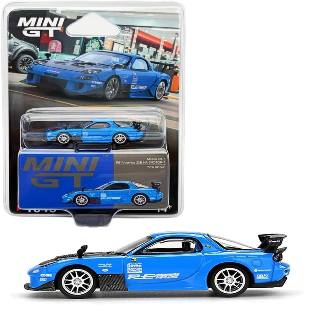 1:64 Diecast Model Car Compatible with Mazda RX-7 RE-Amemiya 20B NA 3ROTOR-7 AMA-san Go Limited Edition Mini GT MGT01046