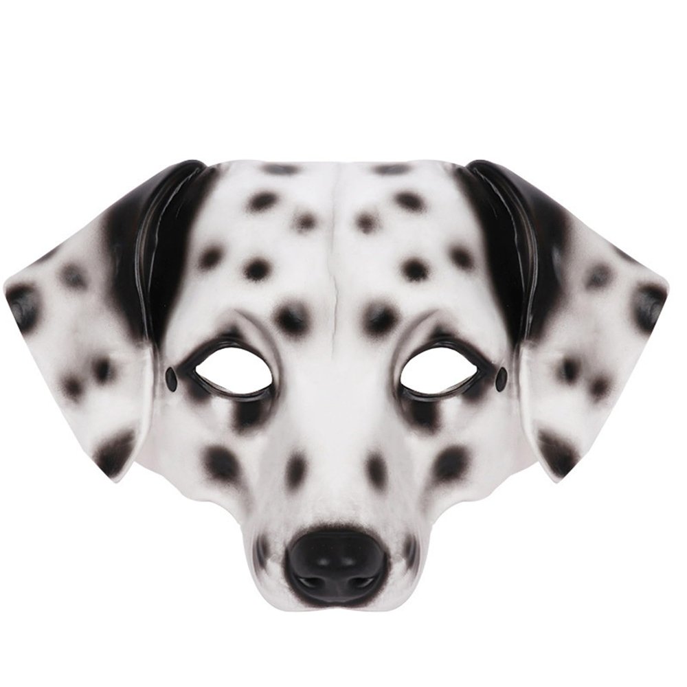 Realistic Dalmatian Mask,Full Face Dalmatian Mask,Funny Dog Headgear for Halloween Birthday Role-Play Party,Dog Head Masks
