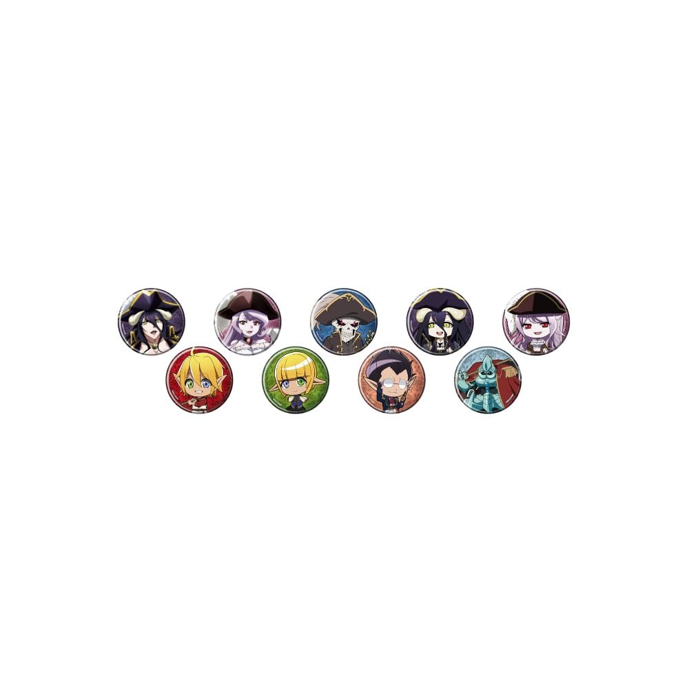 Overlord 14 Treasure Version (Drawn & Illustrations) Can Badge Complete Set of 9 Pieces Box